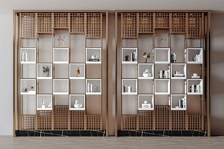 Modern Storage Rack Iron Partition Decorative Cabinet 3d model