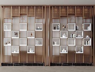 Modern Storage Rack Iron Partition Decorative Cabinet 3d model