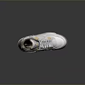 Modern Fashionable Gray Sneakers With Yellow Accents And Cushioned Sole