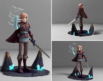 Modern game character Quest the Elf Prince 3d model