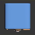 Stylish Blue Safe Furniture Design Featuring Golden Lock And Handle