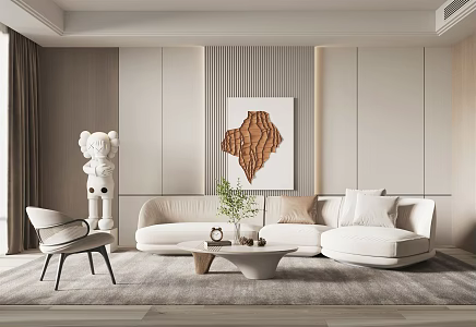 Modern sofa coffee table combination 3d model