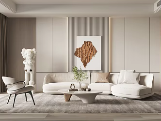 Modern sofa coffee table combination 3d model