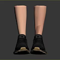 Black Sneakers With Golden Sole And Pink Prosthetic Insert For Daily Wear