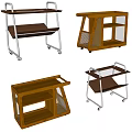 Modern Coffee Tables With Wheels Multi Tier Wooden Shelves And Metal Frame Design