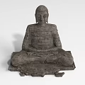 Landscape Sculpture Buddha Statue In Stone Material With Sitting Posture And Detailed Base