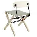 Lightweight Leisure Chair with Wooden X Legs Minimalist Backrest and Comfortable Fabric Seat