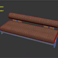 Modern Minimalist Sofa Set with Brown Fabric Upholstery and Wooden Frame Cylindrical Backrest