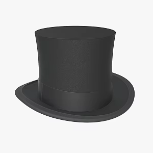 modern hat black top hat 3d model