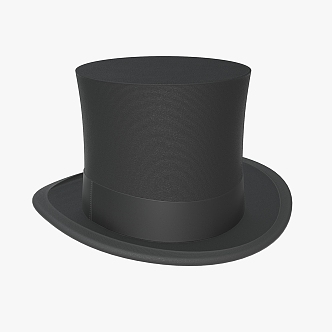 modern hat black top hat 3d model