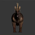Realistic Spiked Dinosaur 3D Model With Brown Purple Skin And Long Neck