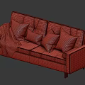 Multi Seater Sofa With Decorative Pillows Throw Blanket And Multiple Color Options 3d model