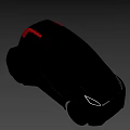 Black Compact Car With Red Accent Modern Sleek Futuristic Exterior Design