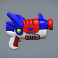 Dinosaur Shaped Toy Gun With Blue Red White Colors And Green Eye Design