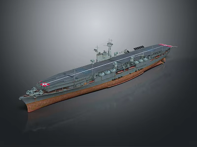 Aircraft Carrier Military Warship Model With Naval Weapon Deck And Structural Features 3d model