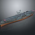 Aircraft Carrier Military Warship Model With Naval Weapon Deck And Structural Features 3d model