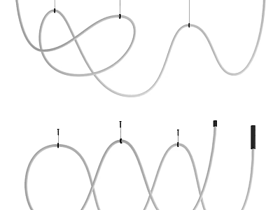 Modern Curved Wavy Lines Chandelier Design for Contemporary Home Interior Decoration 3d model
