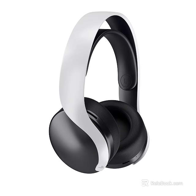 Black And White Over Ear Headphones With Comfortable Ear Cushions And Modern Design 3d model 