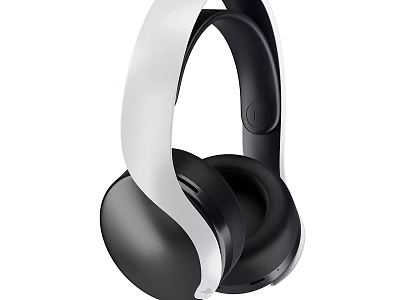 Black And White Over Ear Headphones With Comfortable Ear Cushions And Modern Design 3d model