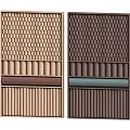Stylish Wardrobe Doors With Light And Dark Brown Textured Panels And Accent Strips