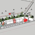 Zhuanzhuan Shopping Mall Counter In Bright Modern Mall With Red Thumbs Up And Green Plants