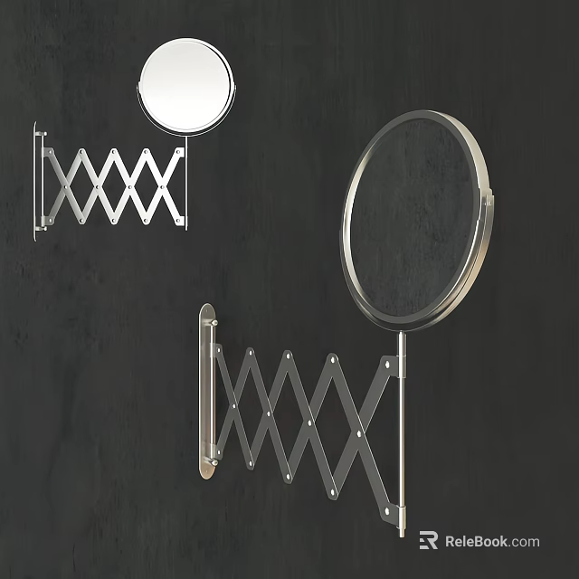 Modern Bathroom Mirror With Oval Shape And Sleek Geometric Metal Wall Mount 3d model 