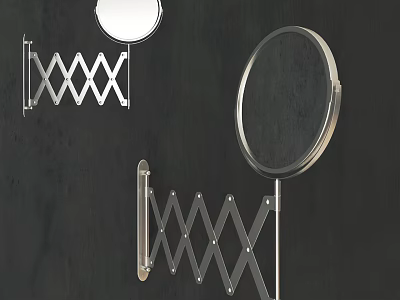 Modern Bathroom Mirror With Oval Shape And Sleek Geometric Metal Wall Mount 3d model