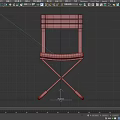 White Folding Single Chair With Slatted Backrest And Cross Leg Frame