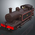 Vintage Steam Train Model With Dark Brown Exterior Red Accents And Classic Wheels