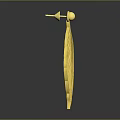 Elegant Golden Feather Shaped Fashion Accessory With Intricate Patterns And Modern Design