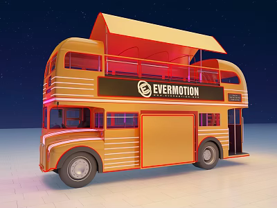 modern bus dining car 3d model