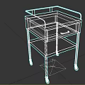 Silver Wheeled Utility Cart With Drawer Lower Shelf And Top Rail
