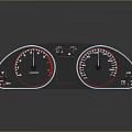 Modern Car Dashboard Featuring Speedometer Tachometer Digital Display And Reflective Panel 3d model