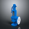 Blue Industrial Safety Valve With Flange Body And Spring Handle Design