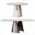 Modern Marble Top Dining Table With Unique Metal Base And Contemporary Design Elements 3d model
