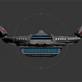Futuristic Silver Spaceship Design With Sleek Wings And Blue Front Lights