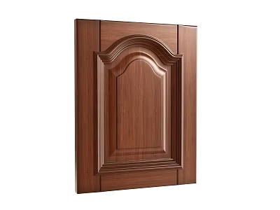 Elegant Wooden Cabinet Door With Classic Carved Details And Brown Finish 3d model