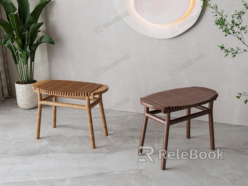 Nordic Solid Wood Stool model