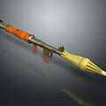 Rocket Launcher With Orange Grip Metal Tube And Yellow White Tip Design