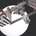 International Space Station Orbiting With Solar Panels And Connected Modules 3d model