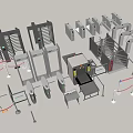 Public Facilities Security Equipment Including Turnstiles Security Gates And Access Control Devices 3d model
