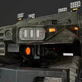 Rugged Military Functional Vehicle with 6x6 Wheels Roof Spotlights and Armored Body