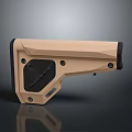 Tactical Weapon Grip With Beige And Black Ergonomic Structured Surface Design 3d model
