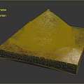 Cartoon Style Stone Hut Model With Domed Roof And Grass Field Pathway