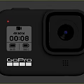 GoPro Action Camera With Digital Screen Displaying 0008 Time And Sleek Design 3d model