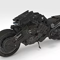 Futuristic Black Motorcycle With Armored Body Detailed Mechanical Parts And Sleek Design