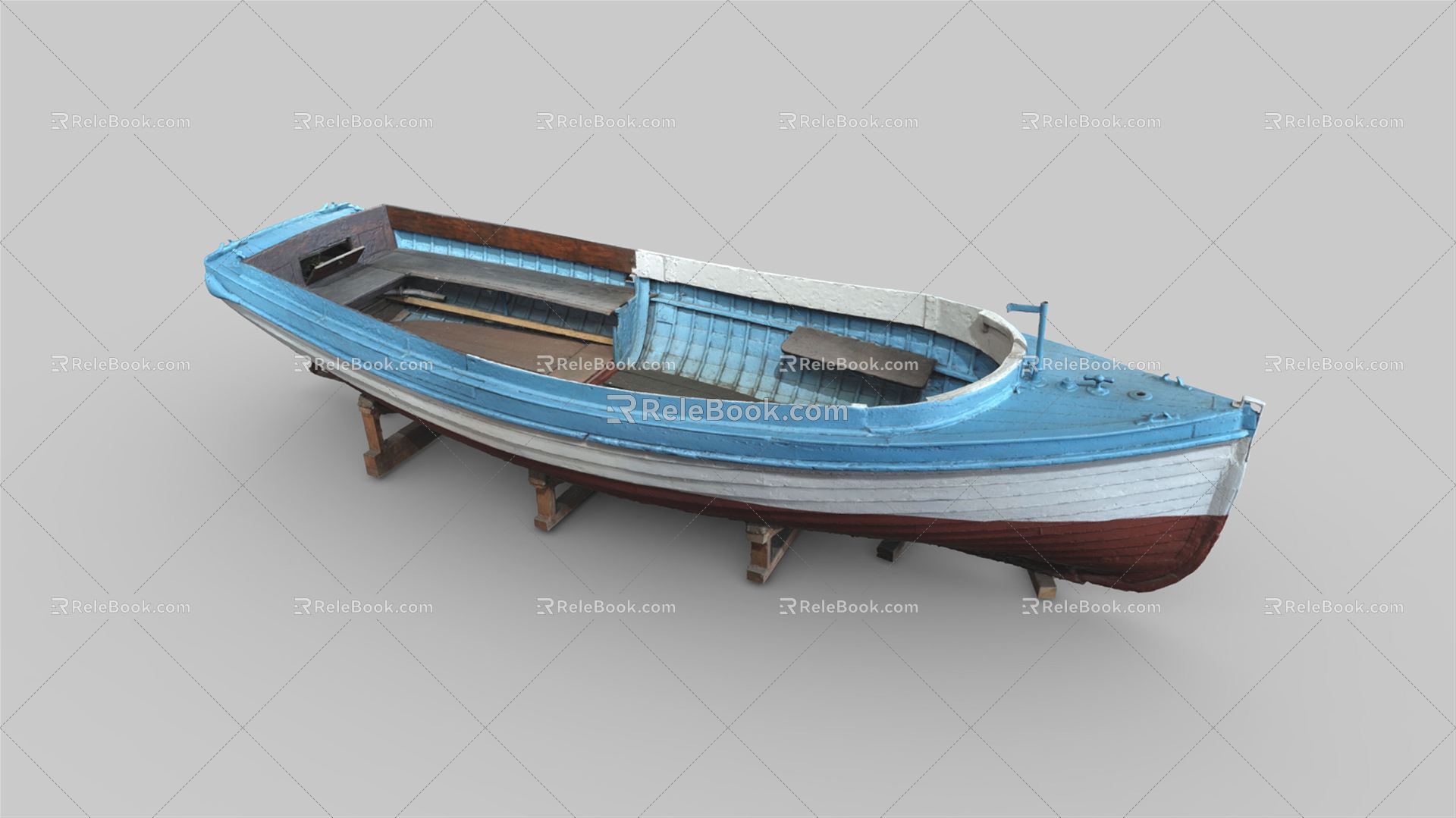 Modern Boat Small Wooden Boat 3d model