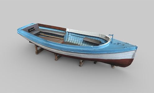 Modern Boat Small Wooden Boat 3d model