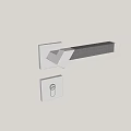 Modern Silver Metal Door Handle Featuring Square Lock Plate And Sleek Design