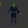 Game Movie Male Character with Dark Robe Belt Tall Boots and Gloves in Standing Pose